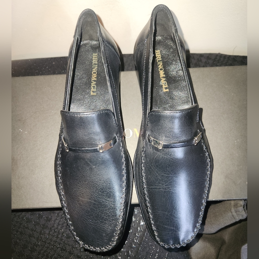 Bruno Magli 'Tolomino' Black Italian Leather Loafers, Men's Size 8.5 w/ Orig Box